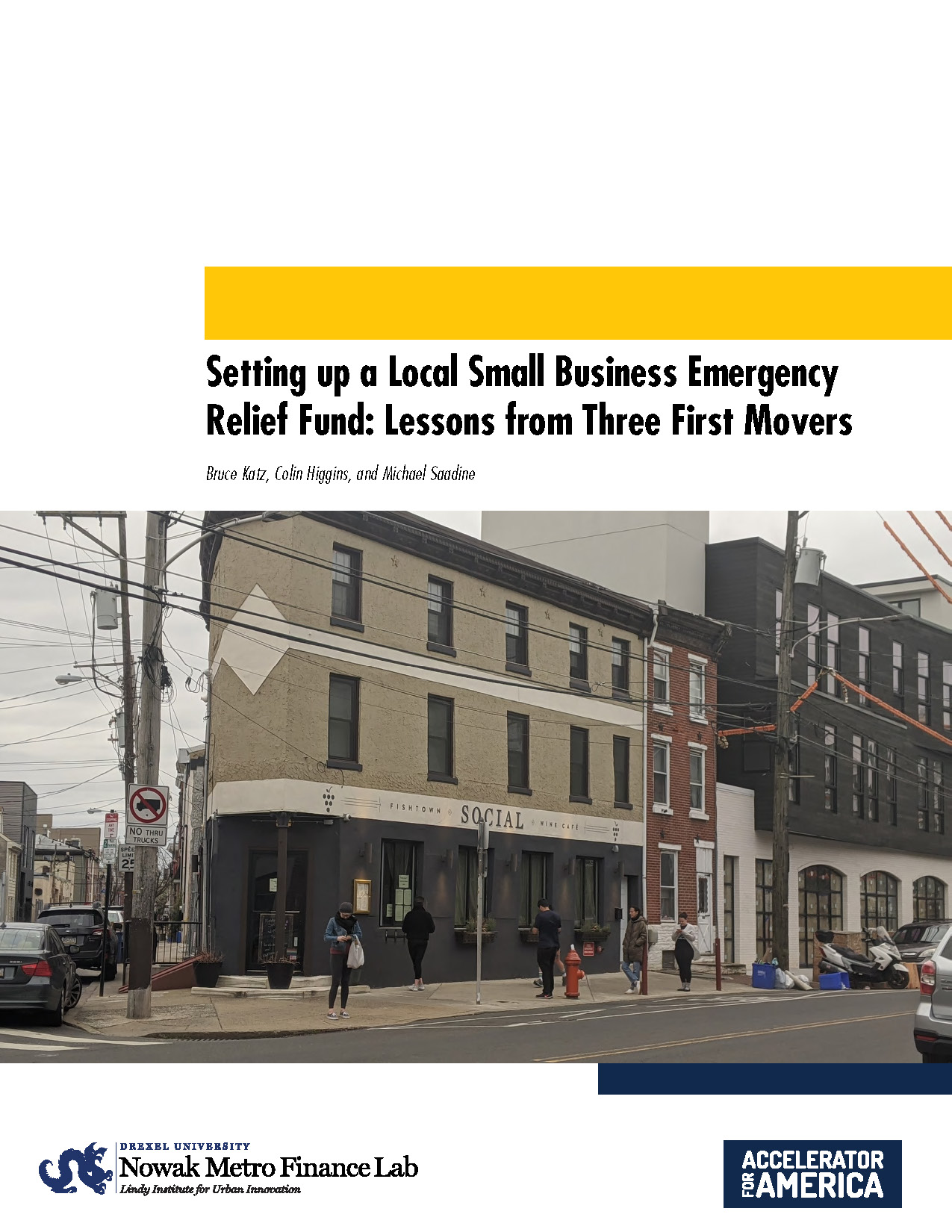 Report Cover of SETTING UP A LOCAL SMALL BUSINESS EMERGENCY RELIEF FUND: LESSONS FROM THREE FIRST MOVERS